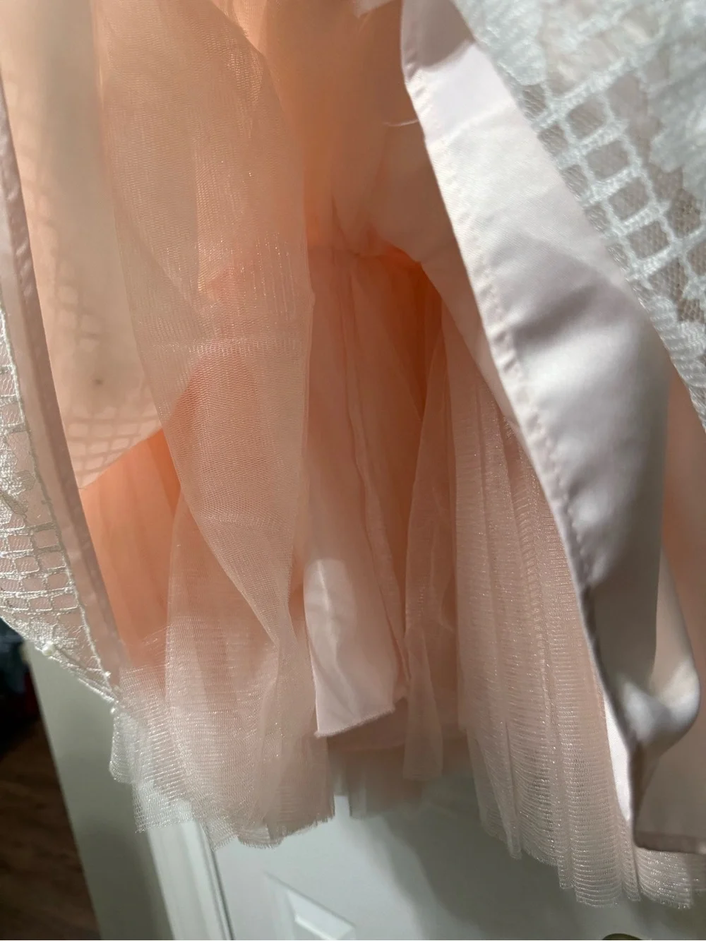 American Princess Girls Size 8 Blush Pink Lace Pearl Special Occasion Dress